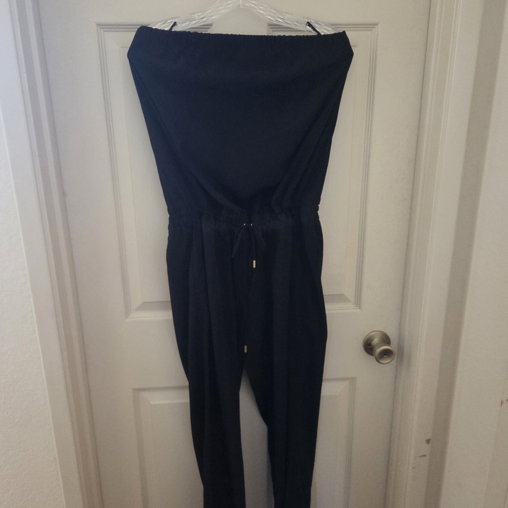 Elegant Black Strapless Women's Jumpsuit
